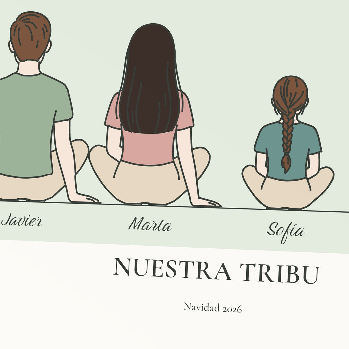 Detalle de las figuras y los nombres del cuadro «Nuestra tribu»