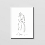 Cuadro Arte Lineal Pareja Personalizado