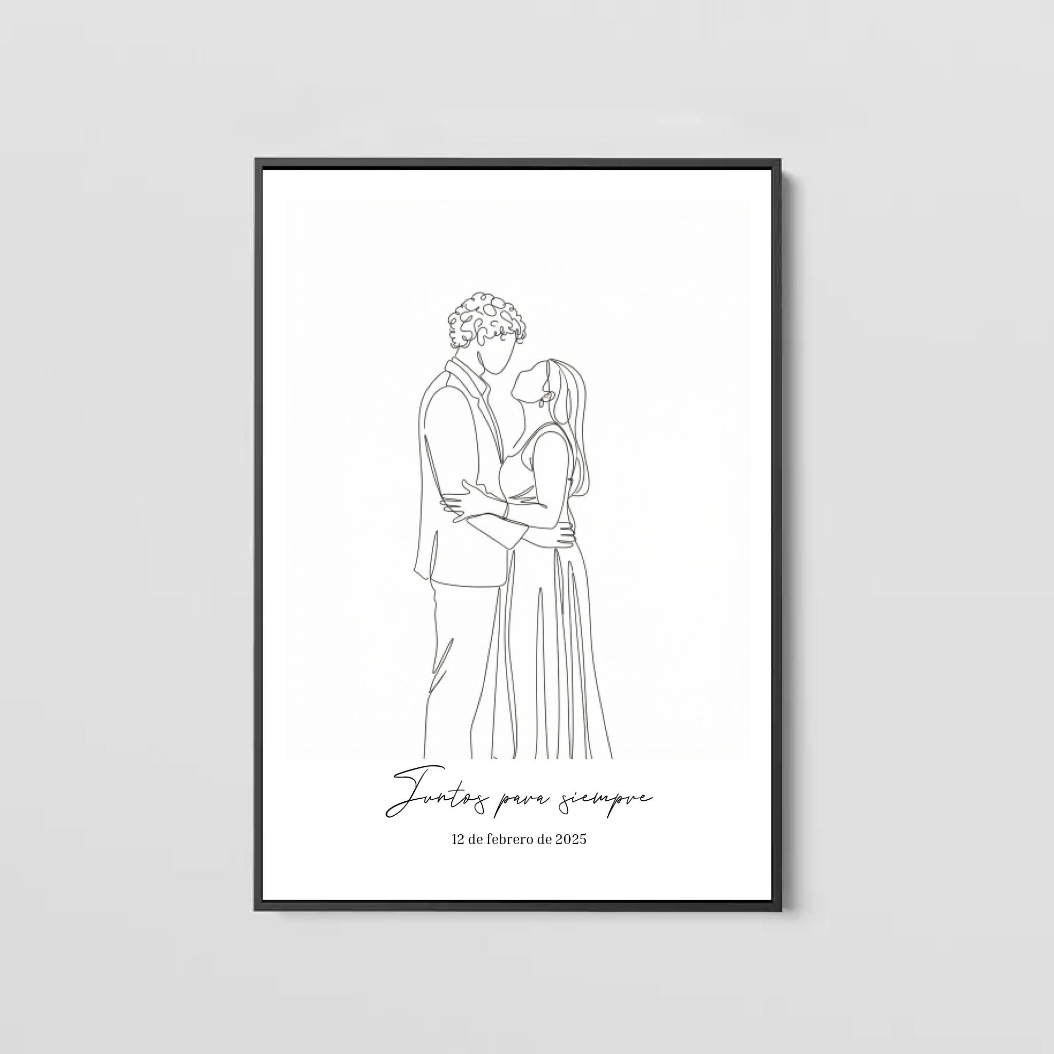 Cuadro Arte Lineal Pareja Personalizado