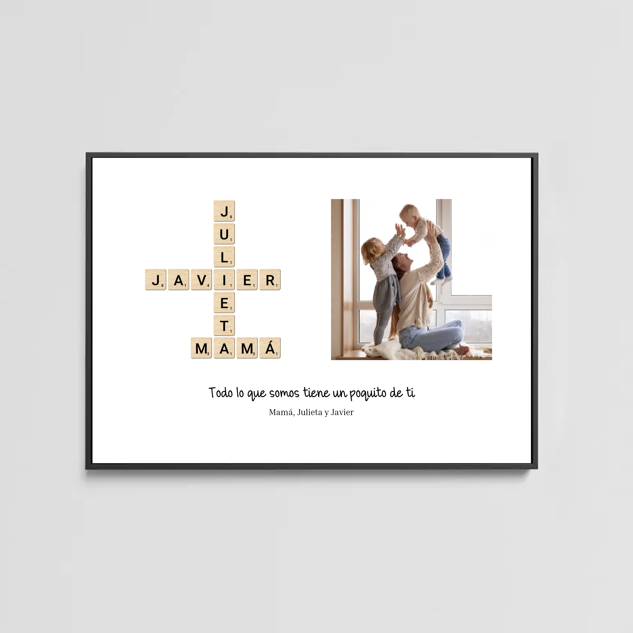 Cuadro Mamá Nombres Scrabble - Personalizado
