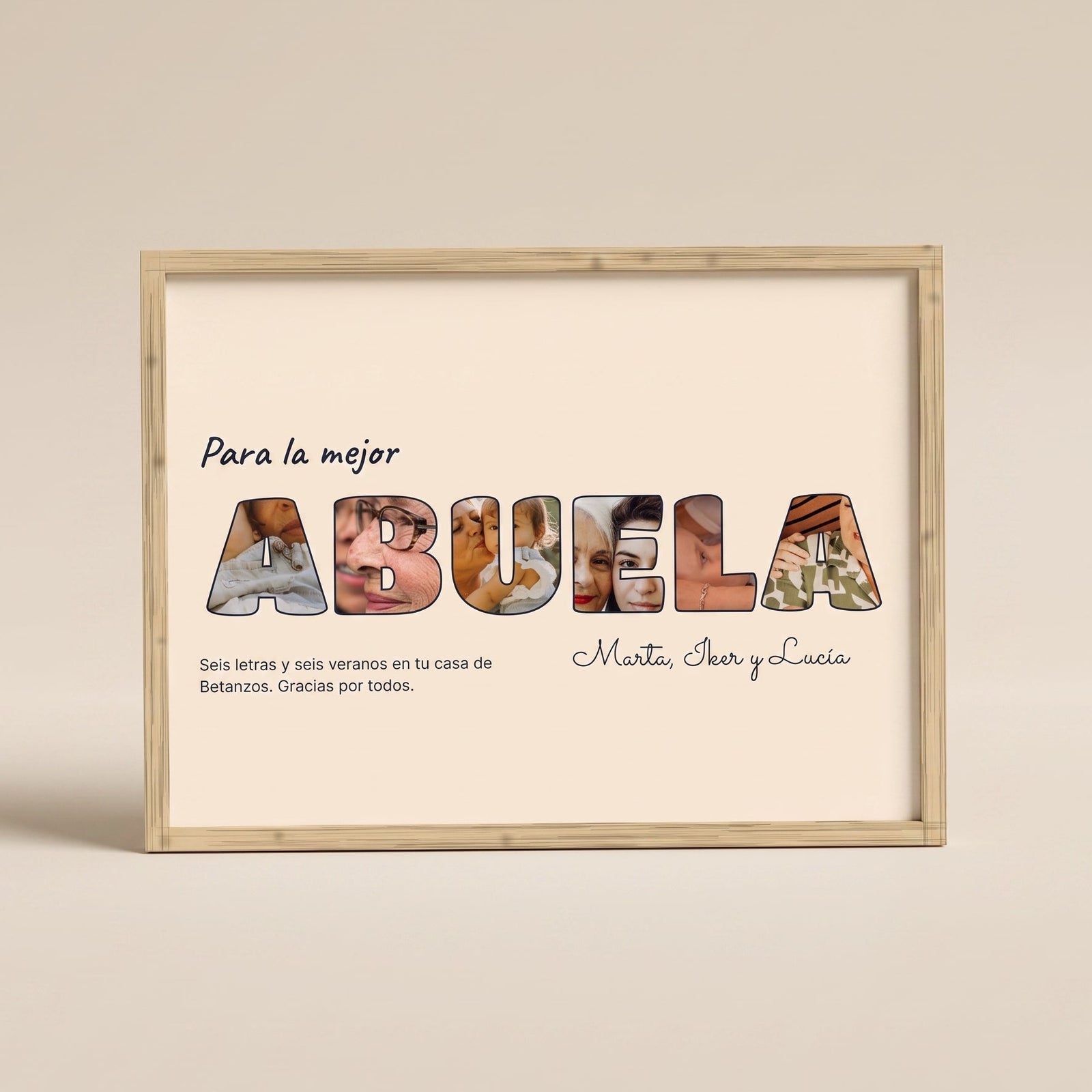 Cuadro letras con fotos personalizado abuelos