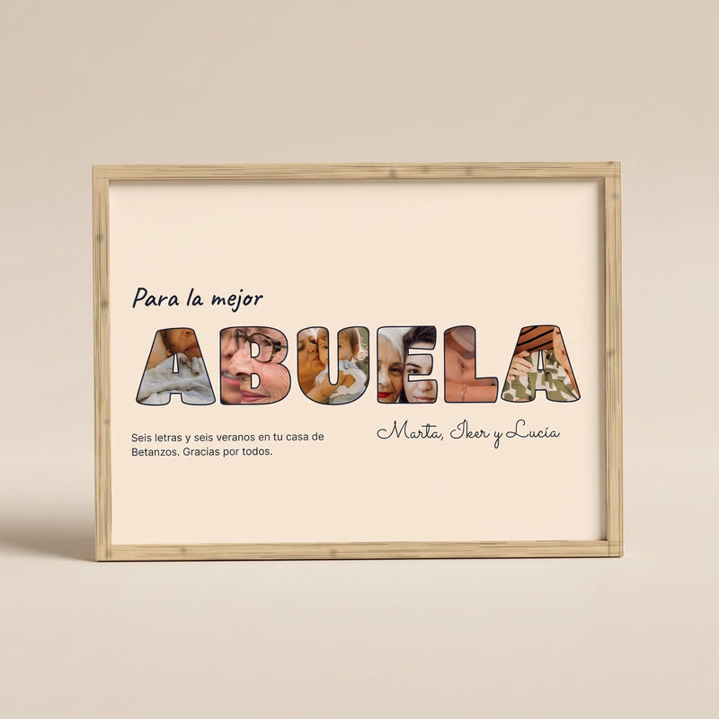 Cuadro letras con fotos personalizado abuelos