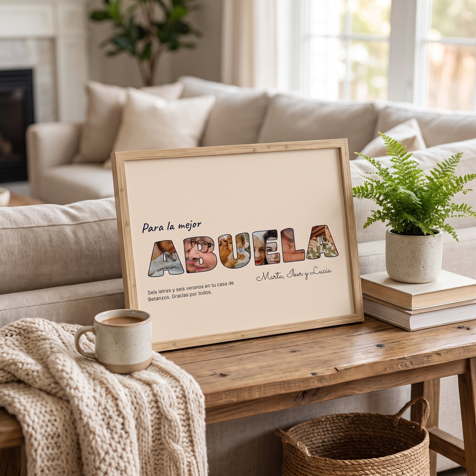 Cuadro letras con fotos personalizado abuelos