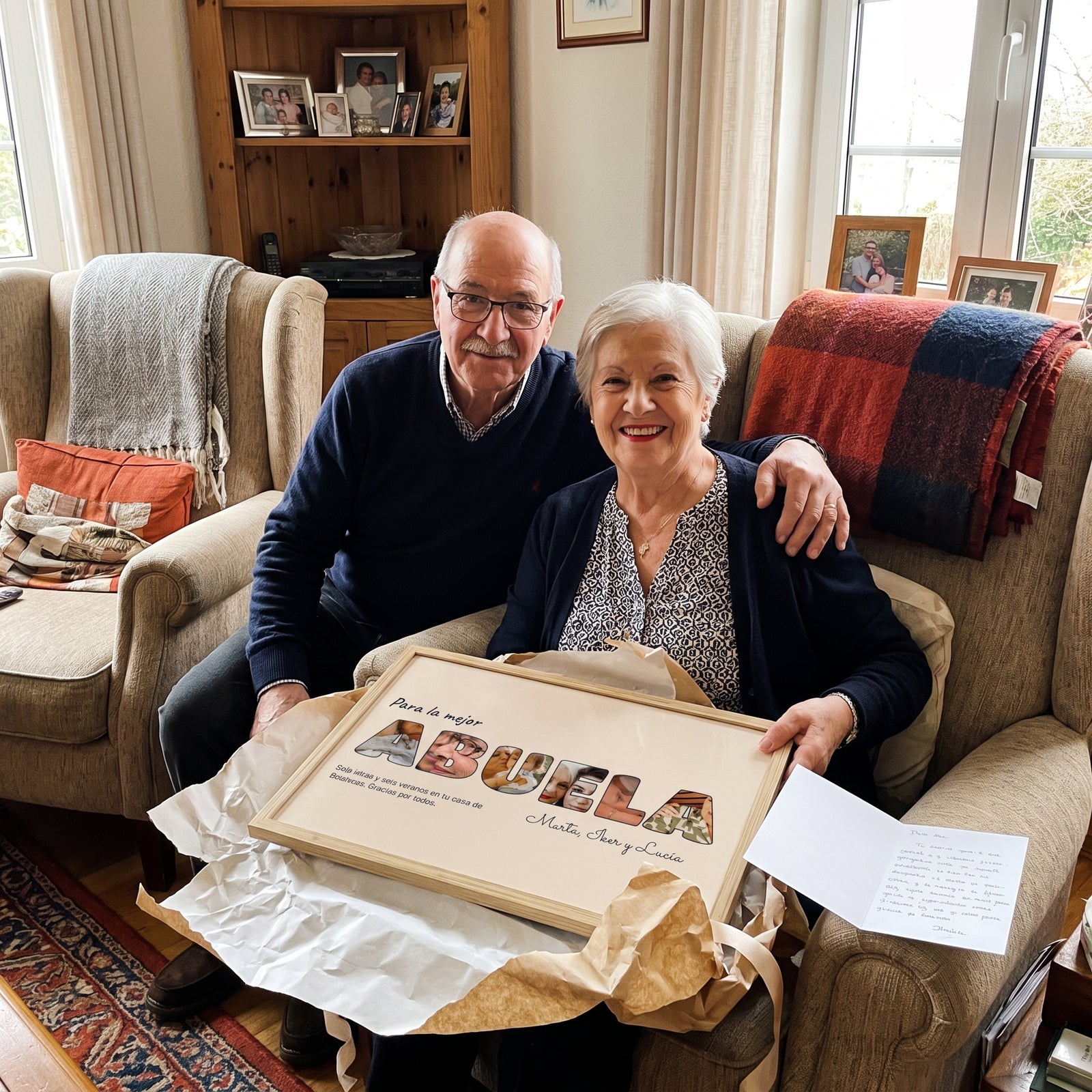 Cuadro letras con fotos personalizado abuelos