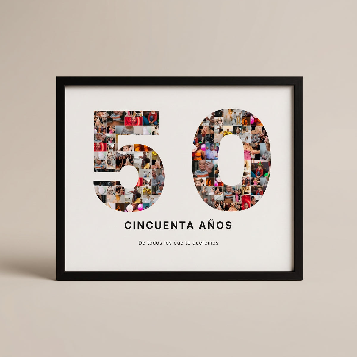 Cuadro número con fotos personalizado cumpleaños
