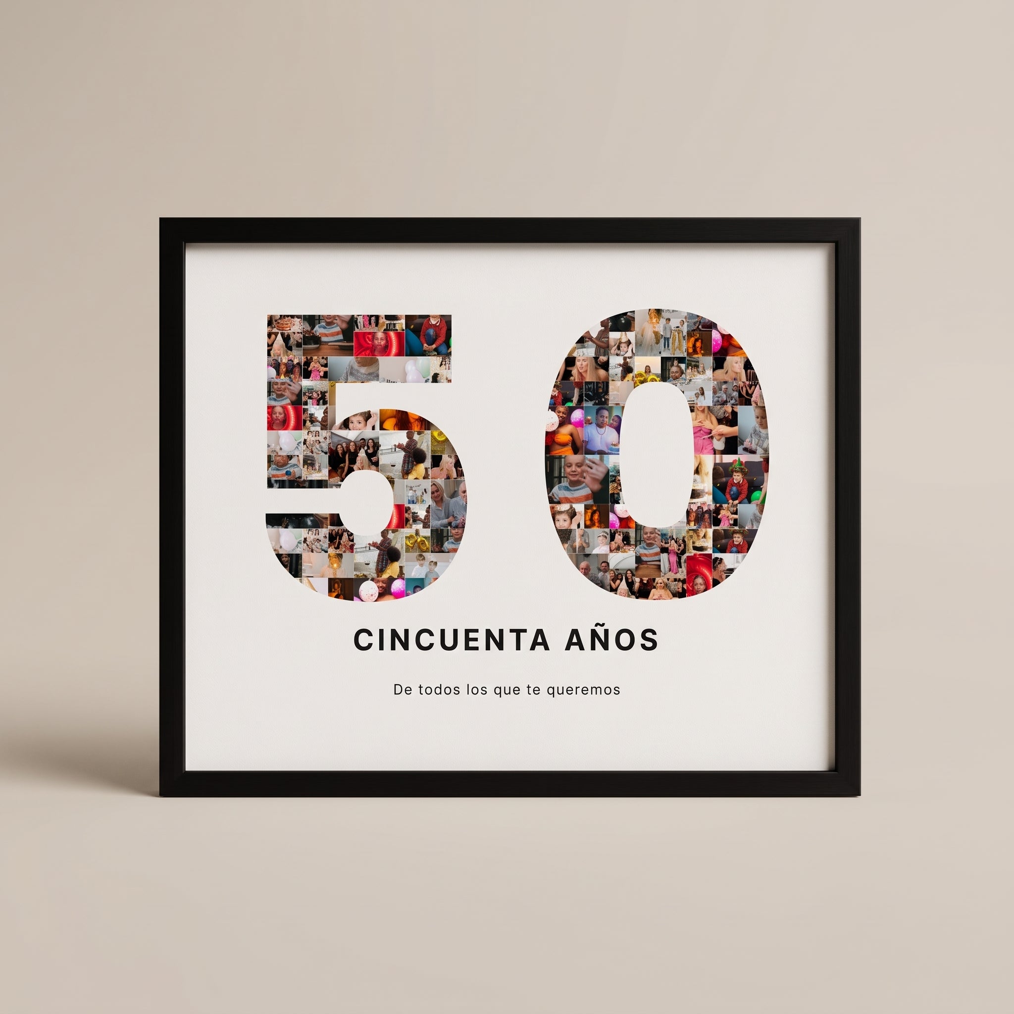Cuadro número con fotos personalizado cumpleaños