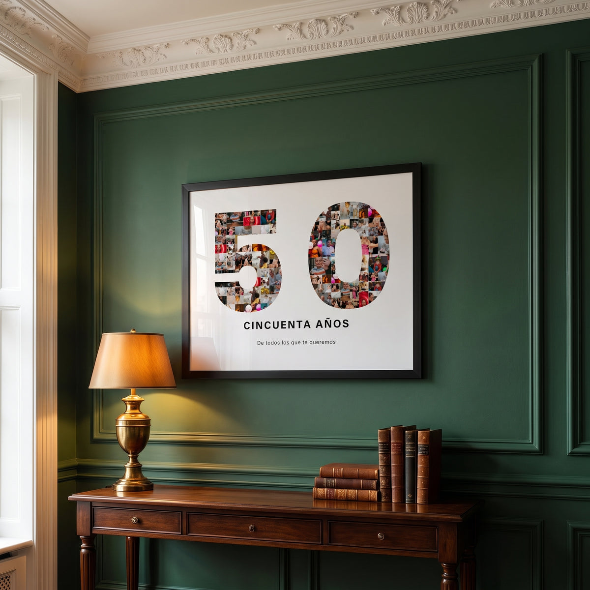 Cuadro número con fotos personalizado cumpleaños