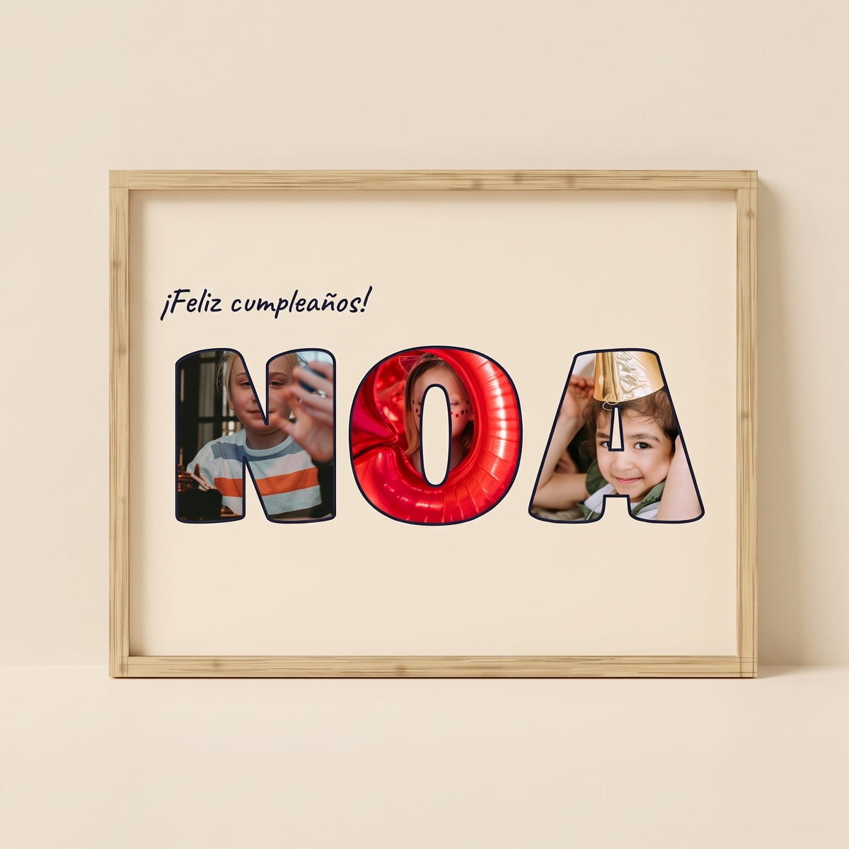 Cuadro letras con fotos personalizado cumpleaños