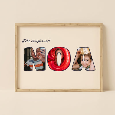 Cuadro letras con fotos personalizado cumpleaños