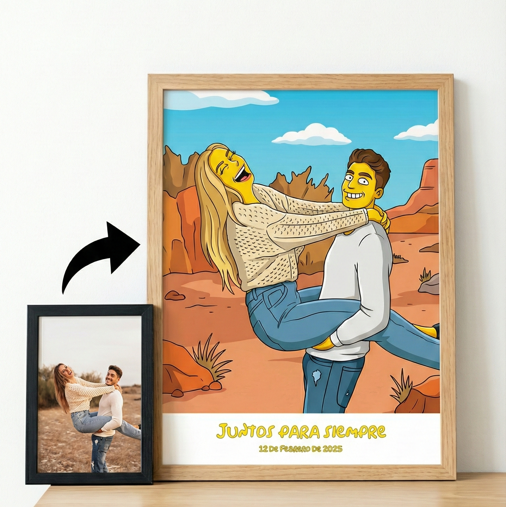 Cuadro Simpsons Personalizado para Parejas