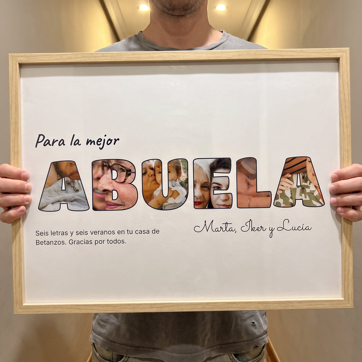 Cuadro letras con fotos personalizado abuelos