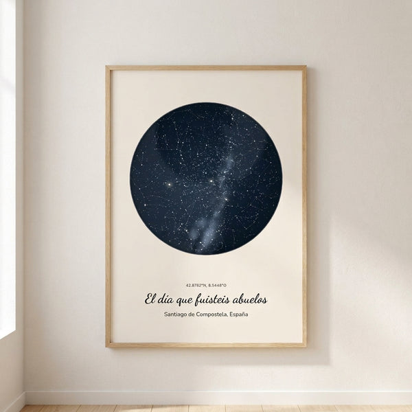 Cuadro mapa estelar personalizado abuelos