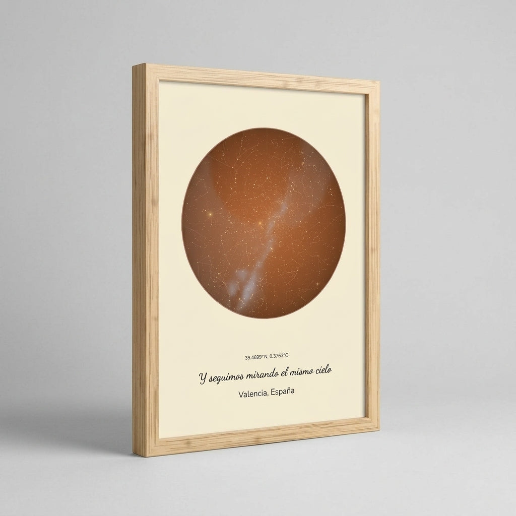 Grosor y perfil del marco de madera del cuadro mapa estelar personalizado de aniversario