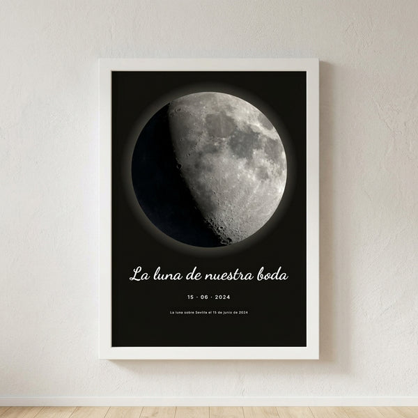 Quadro fase lunar personalizado casamento