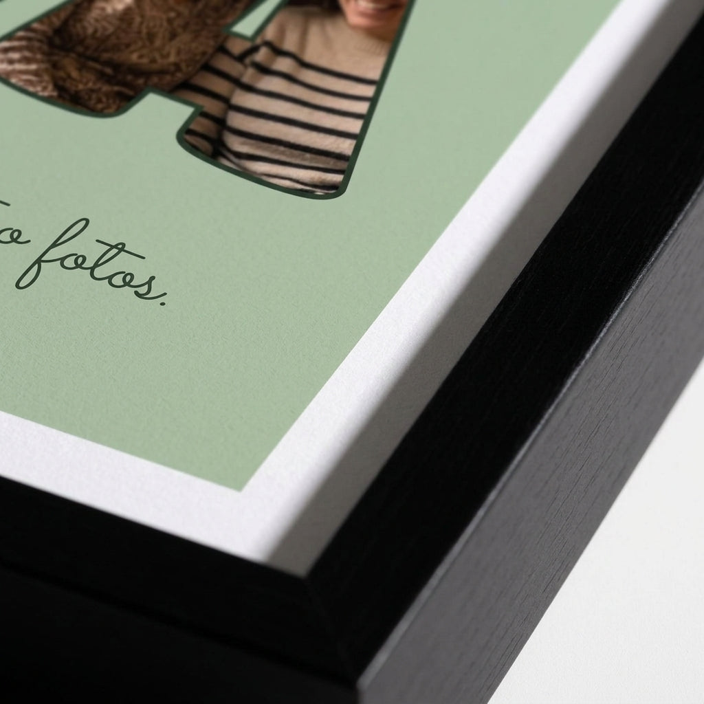 Margen de la lámina dentro del marco del cuadro letras con fotos personalizado de boda