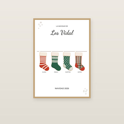 Cuadro personalizado de Navidad para la familia