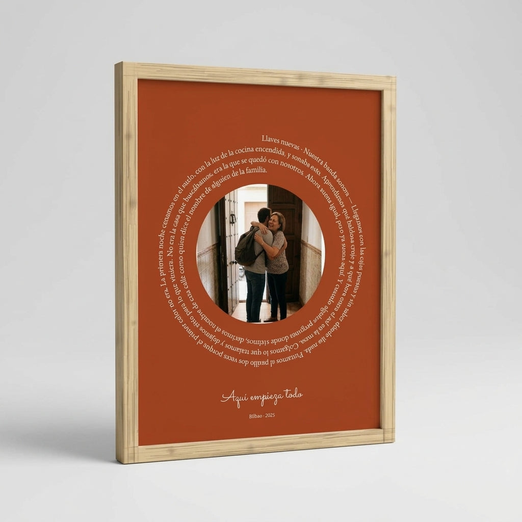 Grosor y perfil del marco de madera del cuadro canción personalizado de casa nueva