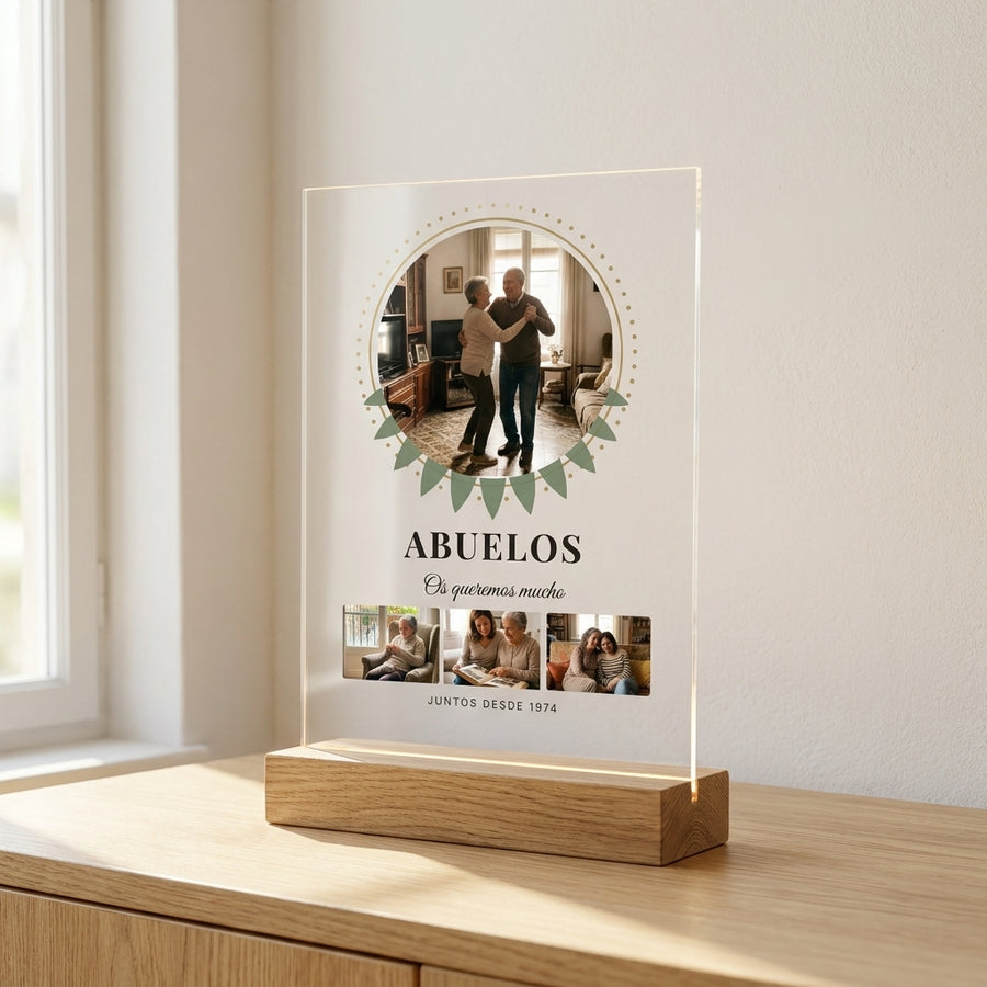 Placa personalizada con foto circular