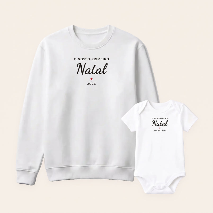 Conjunto O Meu Primeiro Natal · T-shirt ou Sweatshirt e Body