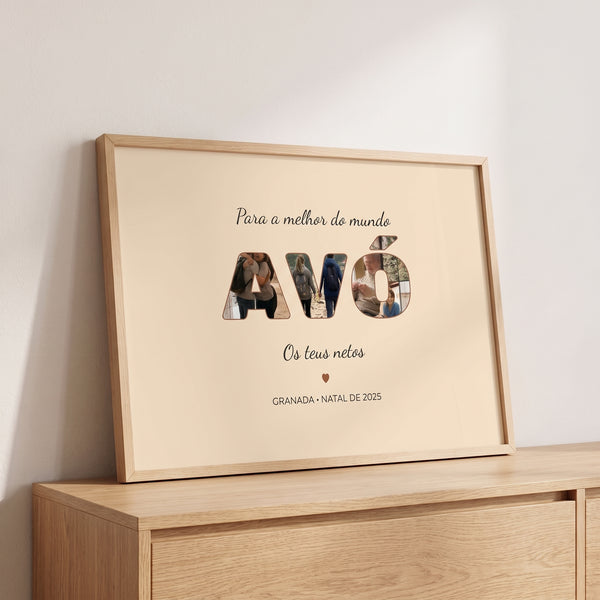Quadro avó com fotos personalizado