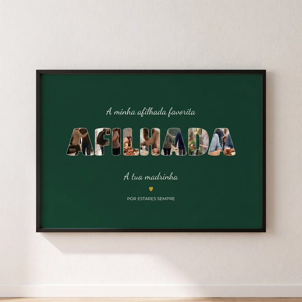Quadro afilhada com fotos personalizado