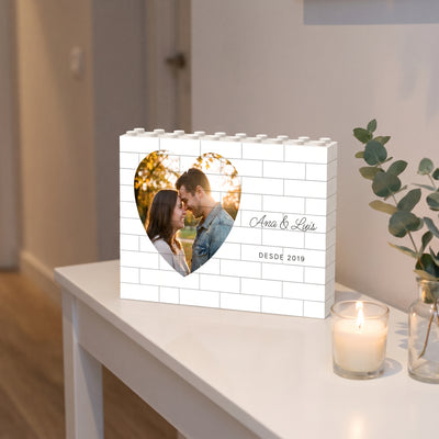 Cuadro de bloques de pareja con foto