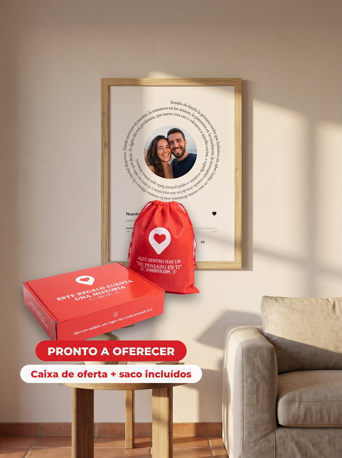 Cuadro Canción Pareja — llega en su caja regalo con bolsa, listo para regalar