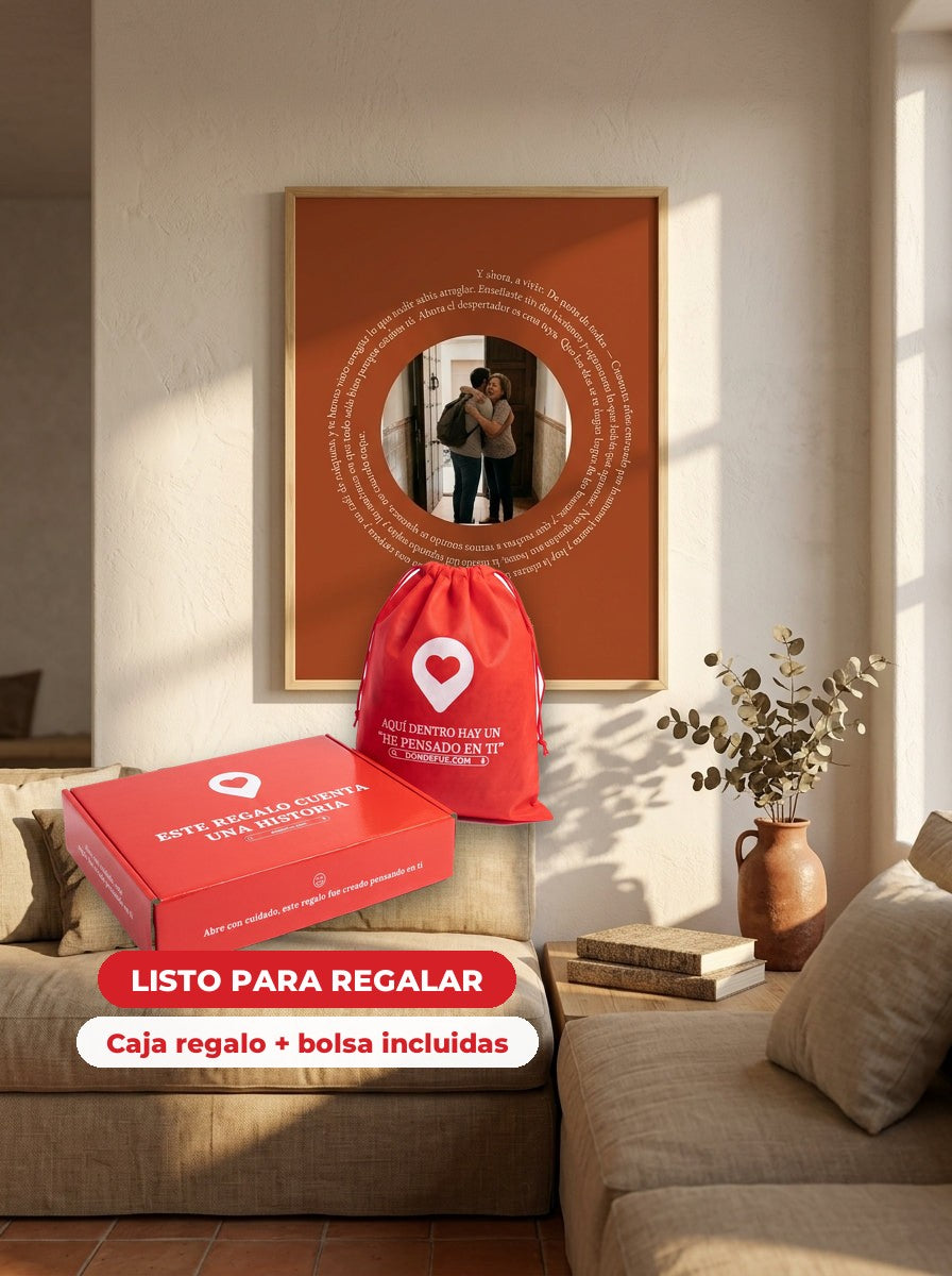 Cuadro canción personalizado jubilación — llega en su caja regalo con bolsa, listo para regalar