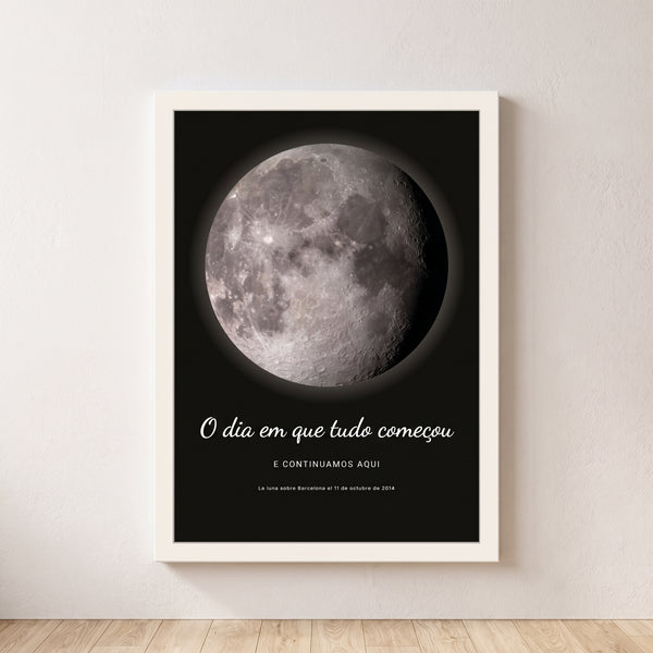 Quadro fase lunar personalizado aniversário de namoro