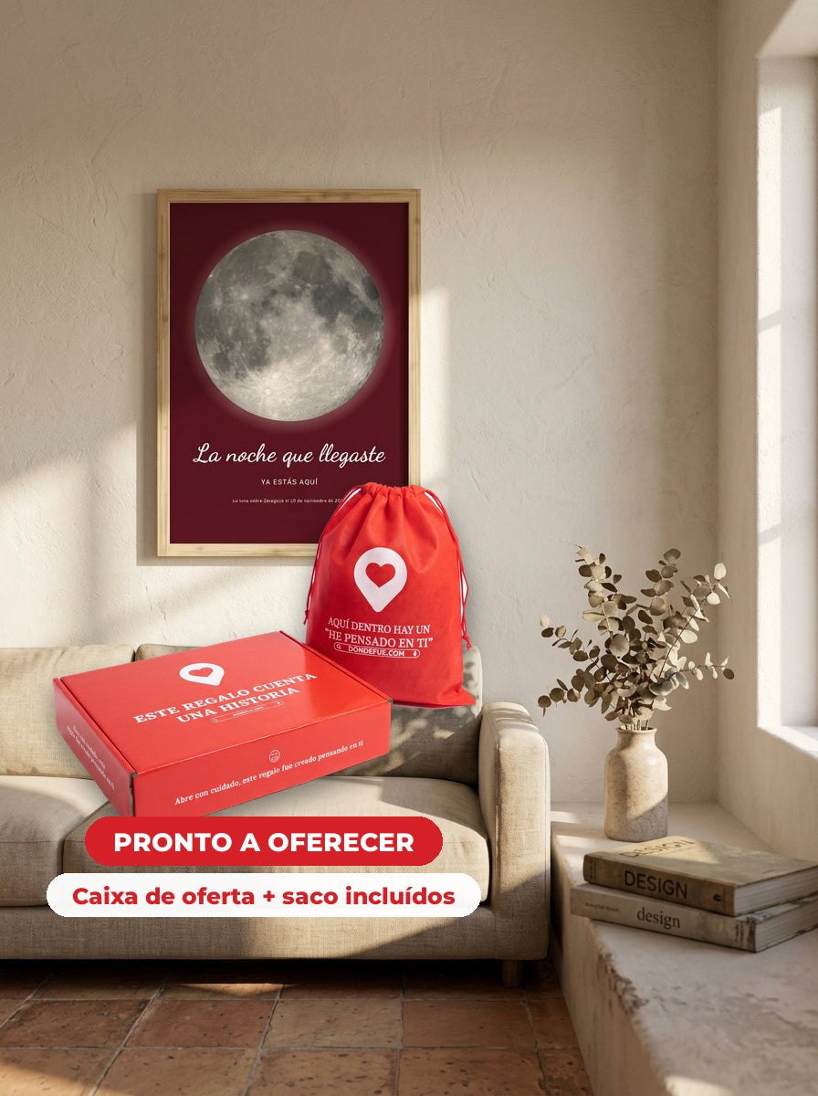 Cuadro fase lunar personalizado nacimiento — llega en su caja regalo con bolsa, listo para regalar