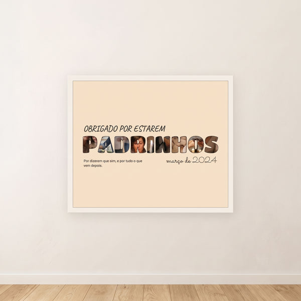 Quadro letras com fotos personalizado batizado