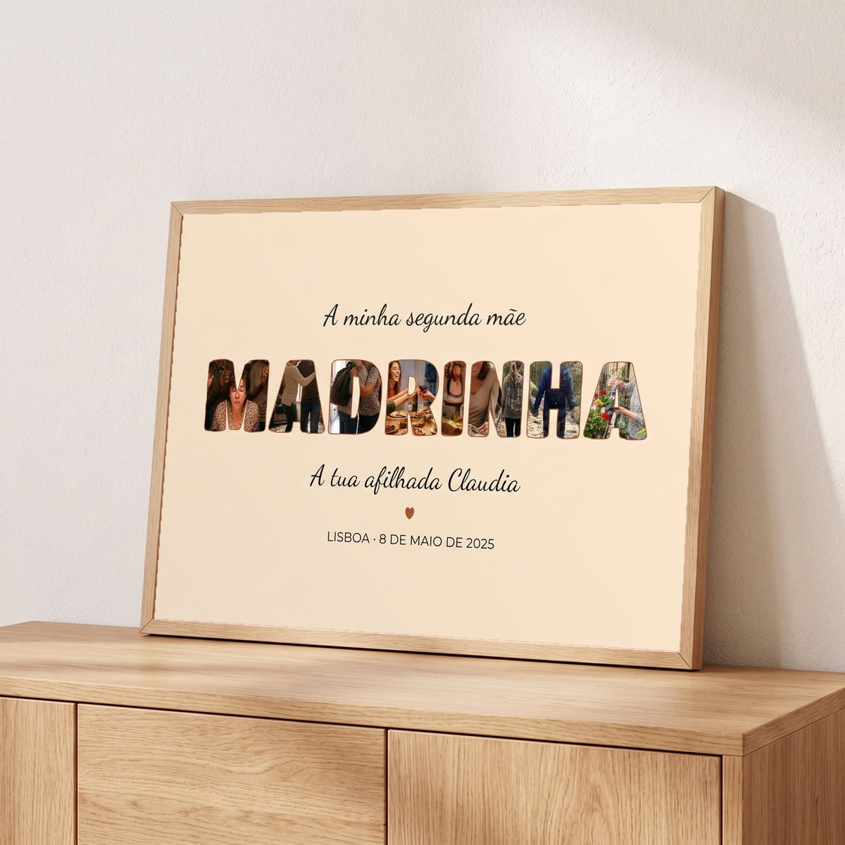 Quadro madrinha com fotos personalizado