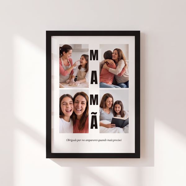 Quadro Mãe 4 Fotos Letras - Personalizado