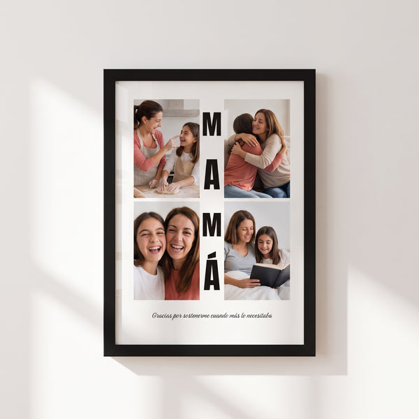 Cuadro Mamá 4 Fotos Letras - Personalizado
