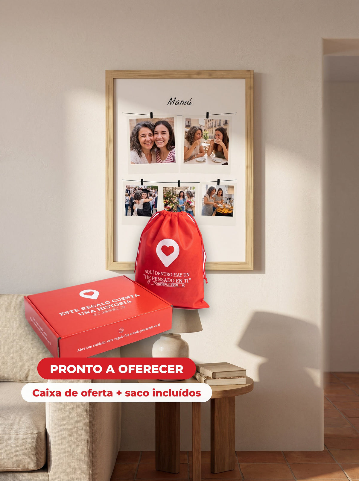 Cuadro Mamá Collage Personalizado — llega en su caja regalo con bolsa, listo para regalar