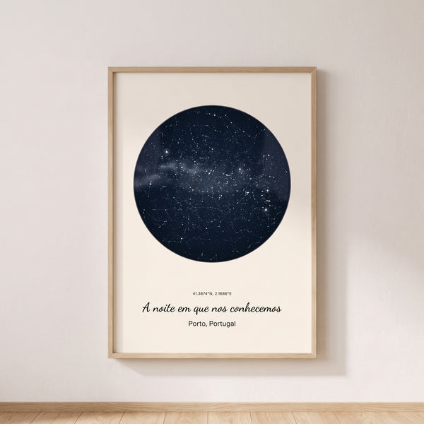 Quadro mapa estelar personalizado aniversário de namoro