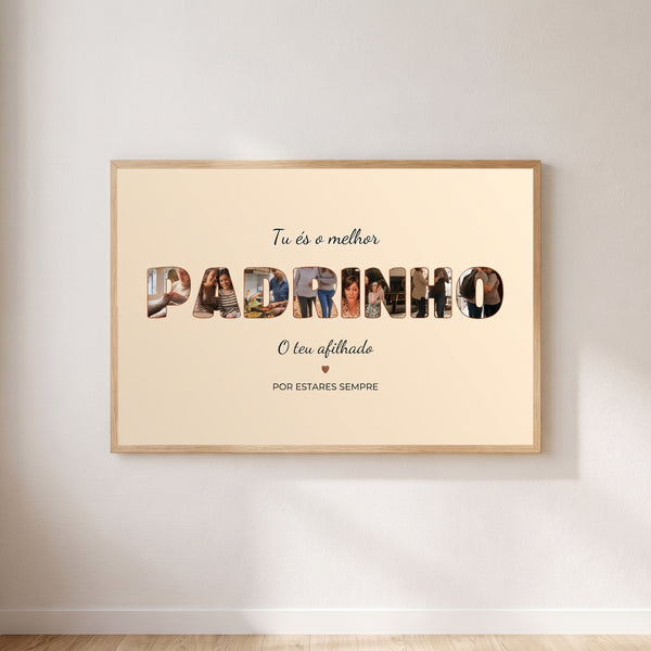 Quadro padrinho com fotos personalizado