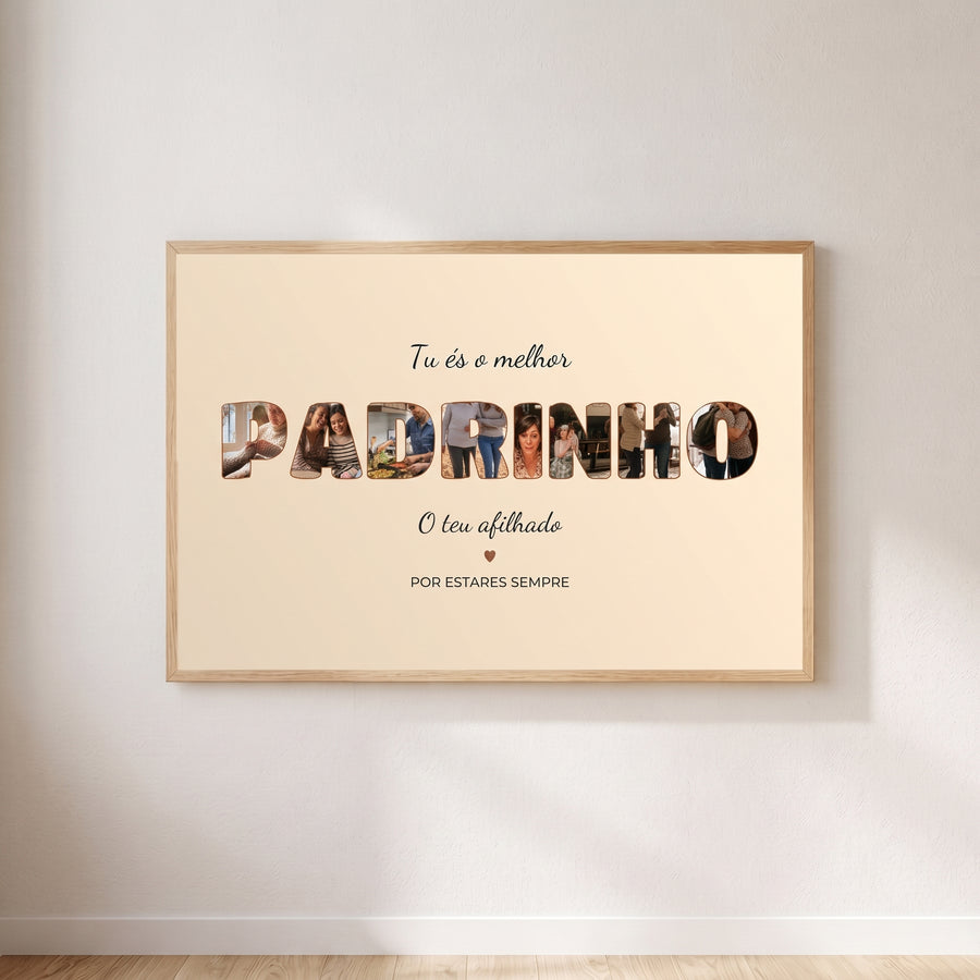 Quadro padrinho com fotos personalizado