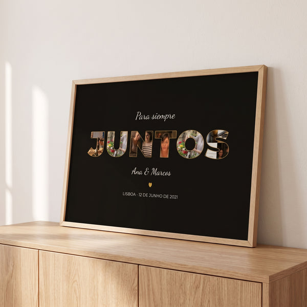 Quadro palavra com fotos personalizado