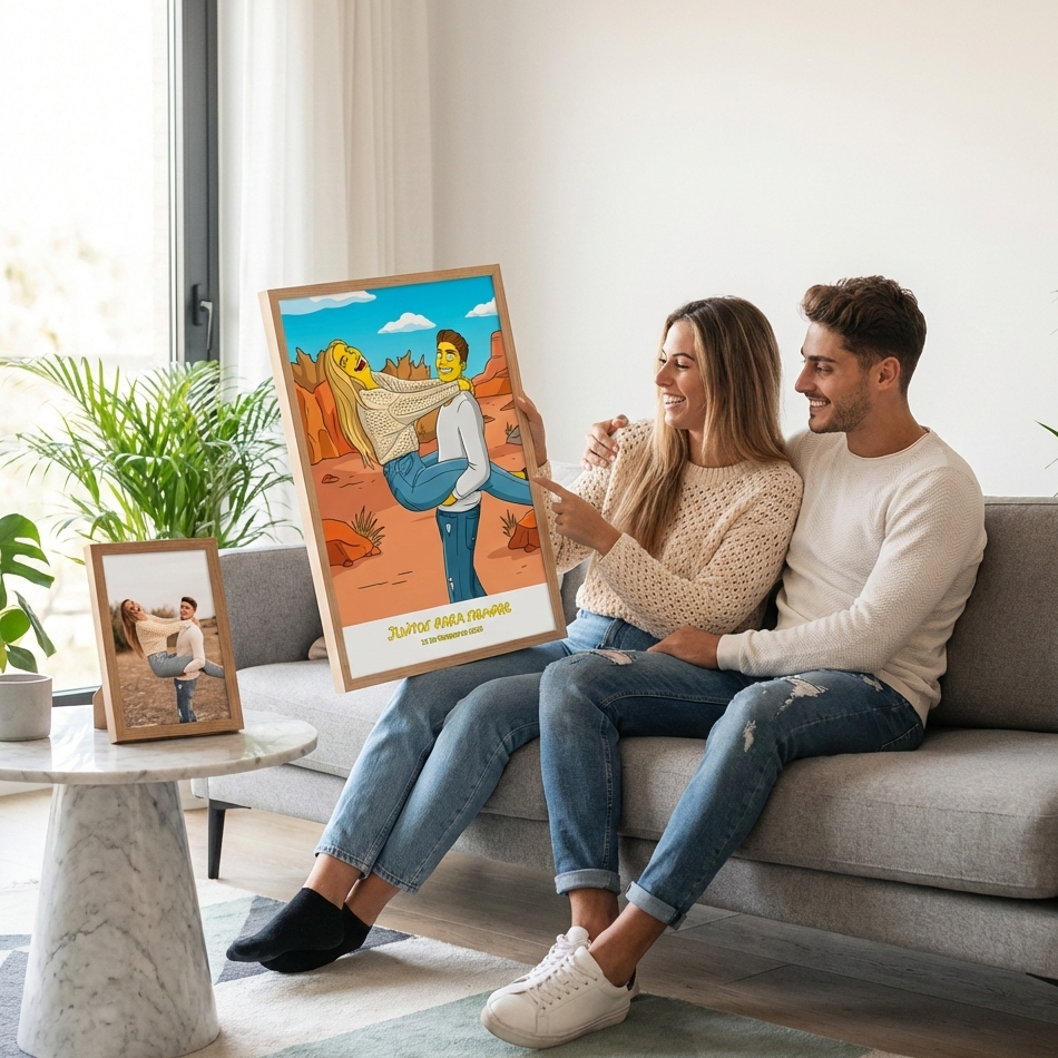 Cuadro Simpsons Personalizado para Parejas
