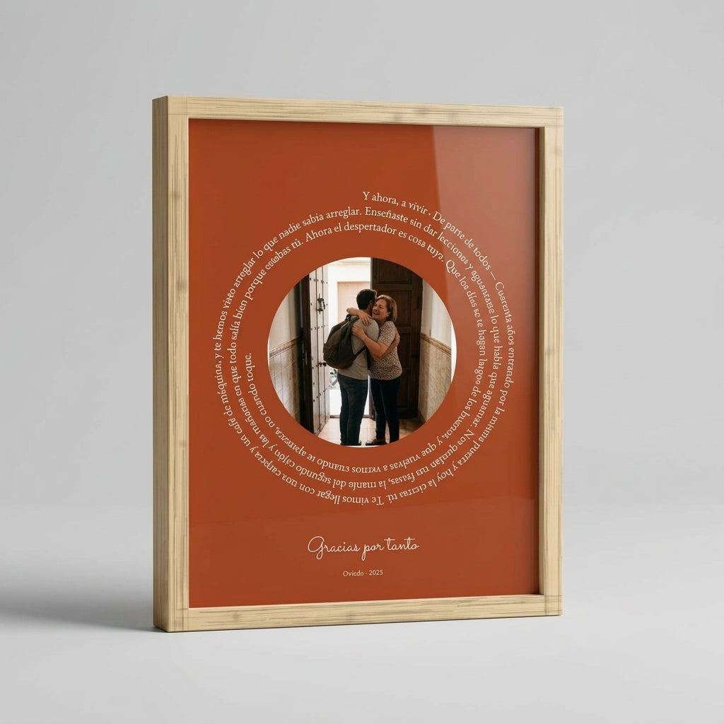 Grosor y perfil del marco de madera del cuadro canción personalizado de jubilación