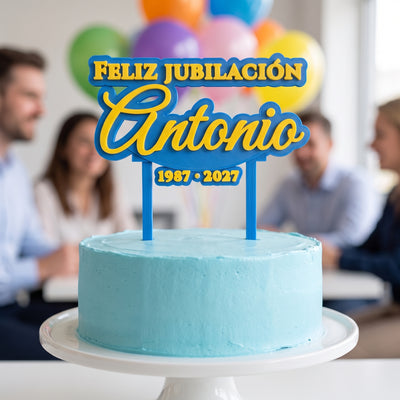 Topo de bolo de reforma personalizado com nome, impresso em 3D