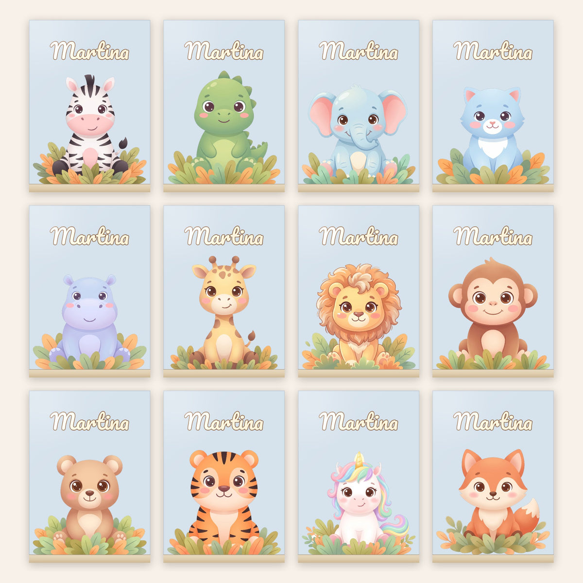 Lámpara infantil personalizada con animalito y nombre: todos los diseños para elegir