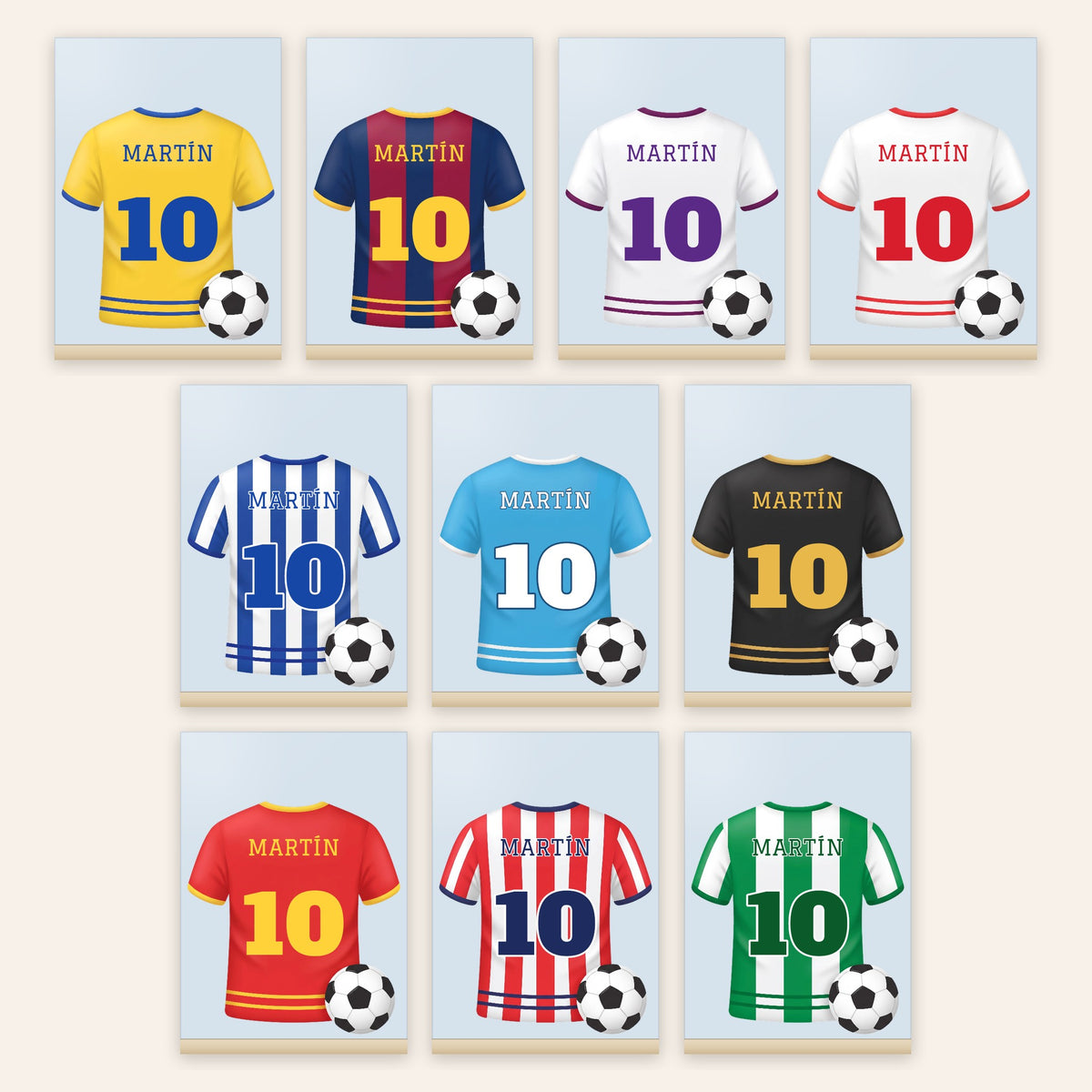 Lámpara infantil personalizada con camiseta de fútbol: todos los diseños para elegir