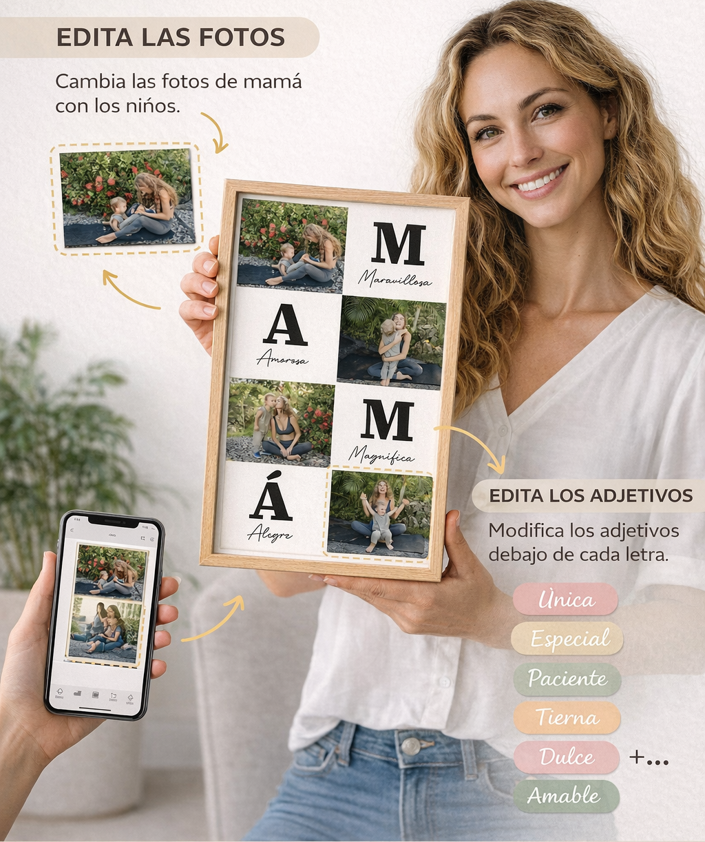 Cuadro Mamá Adjetivos Personalizado