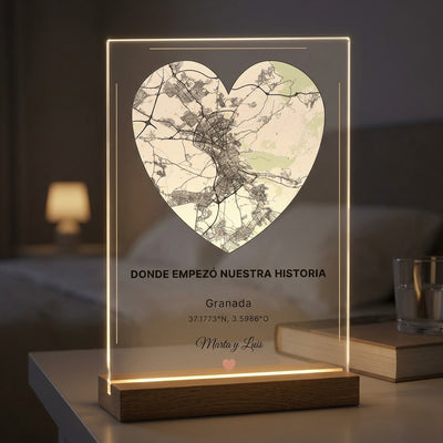 Placa personalizada mapa corazón