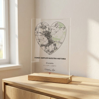 Placa personalizada mapa corazón