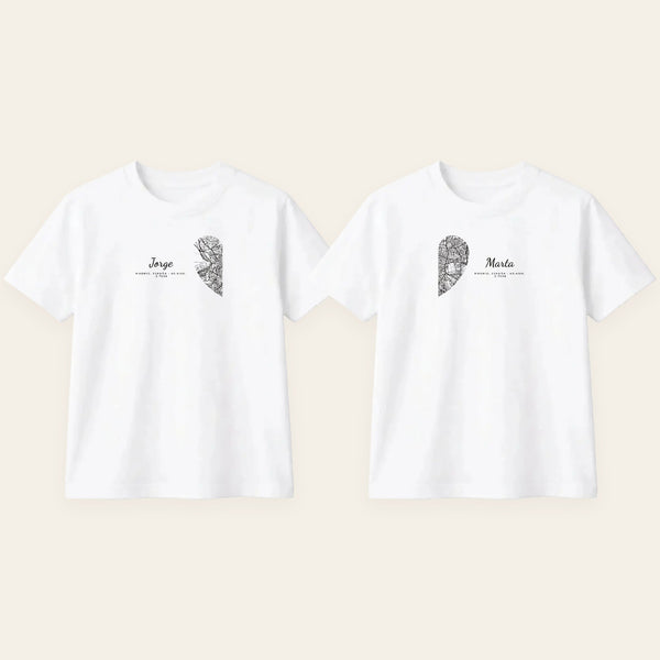 Sudaderas de Pareja con Vuestro Mapa · Dos Mitades que Encajan