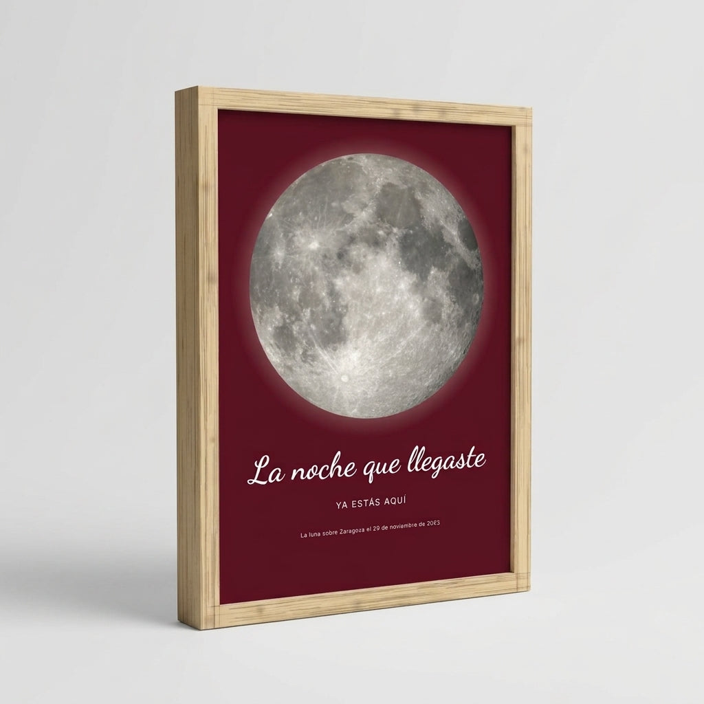 Grosor y perfil del marco de madera del cuadro fase lunar personalizado de nacimiento