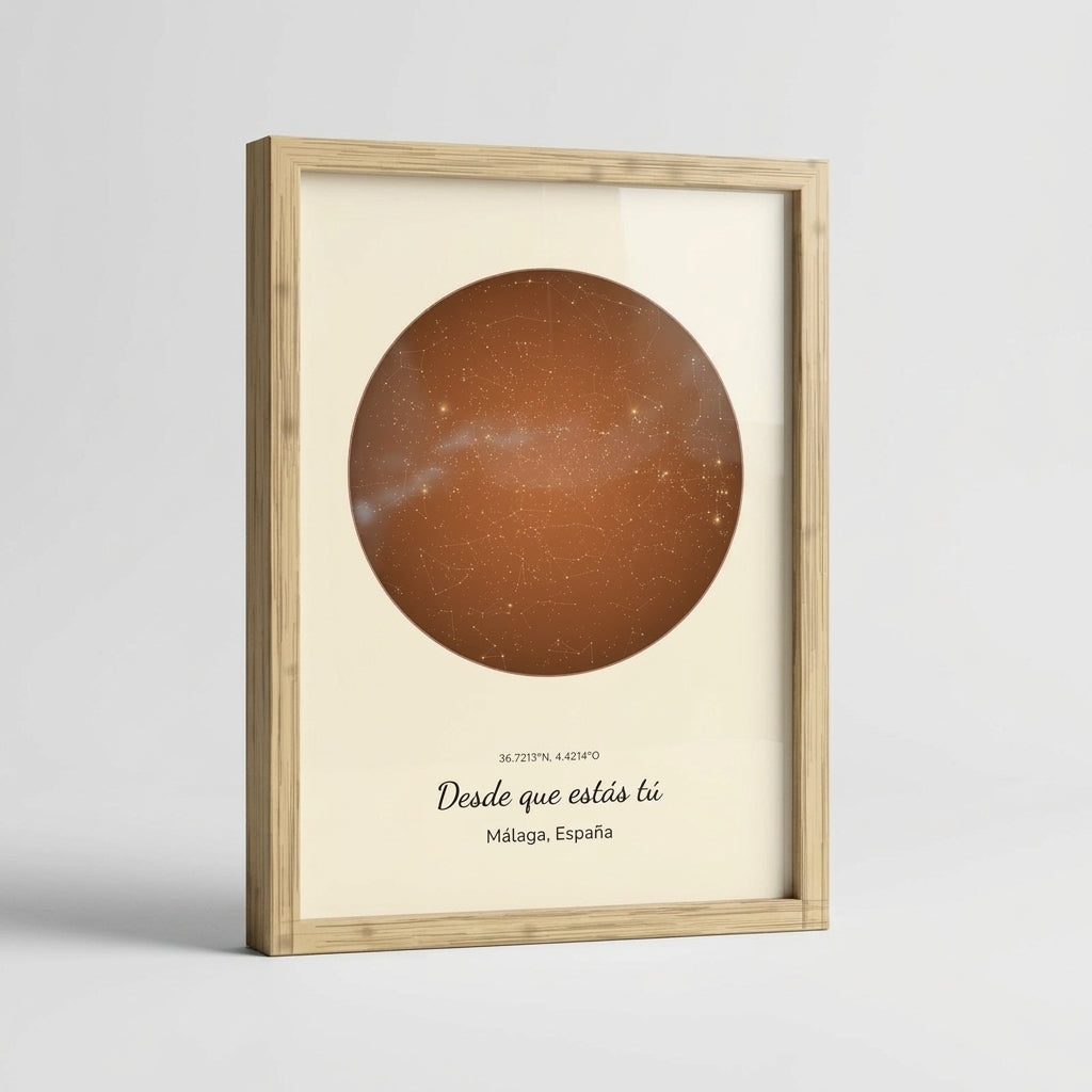 Grosor y perfil del marco de madera del cuadro mapa estelar personalizado del Día del Padre